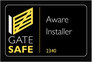 metal gates and railings, gate safe aware installer certificate logo for Helions Forge