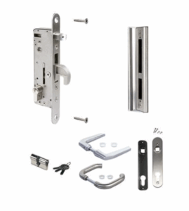 sash lock and handle set for aluminium gates