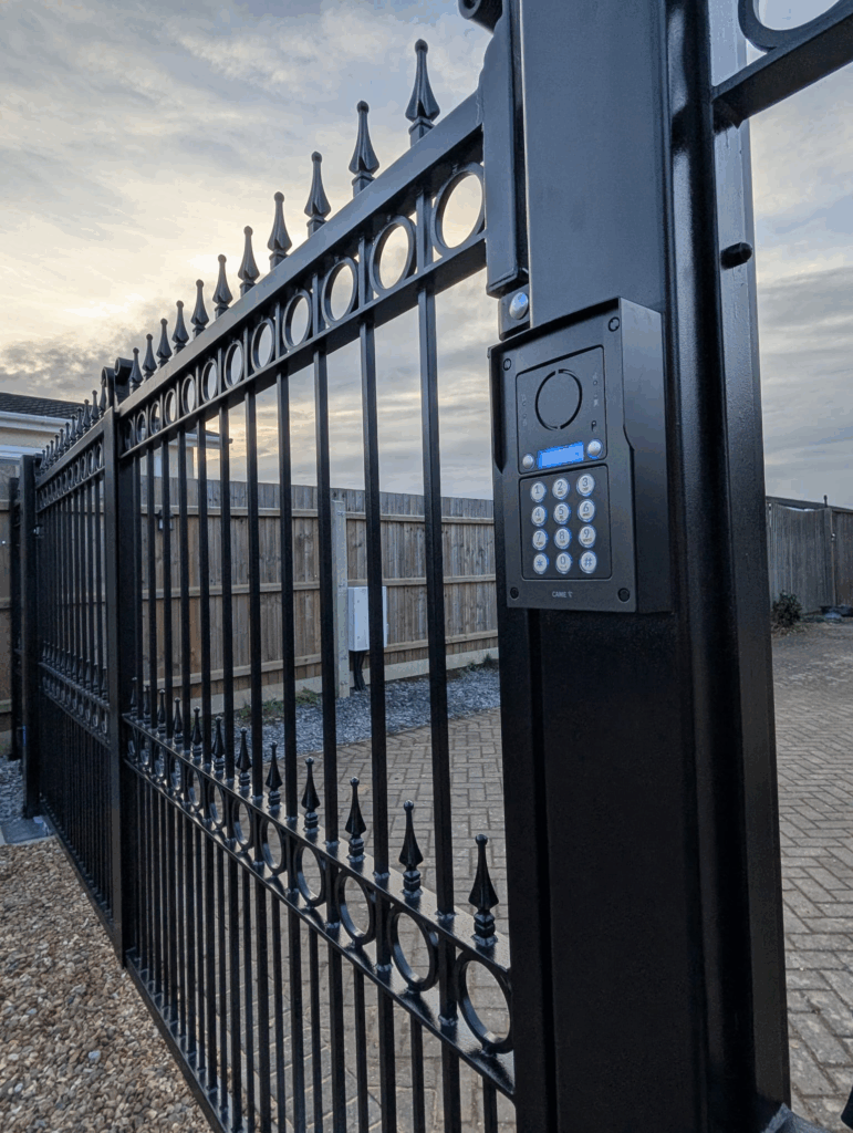 How Much Do Electric Gates Cost in the UK? 2025/2026 Pricing Guide Intercom 6 custom electric driveway gates in Bury St Edmunds fitted with GSM intercom system
