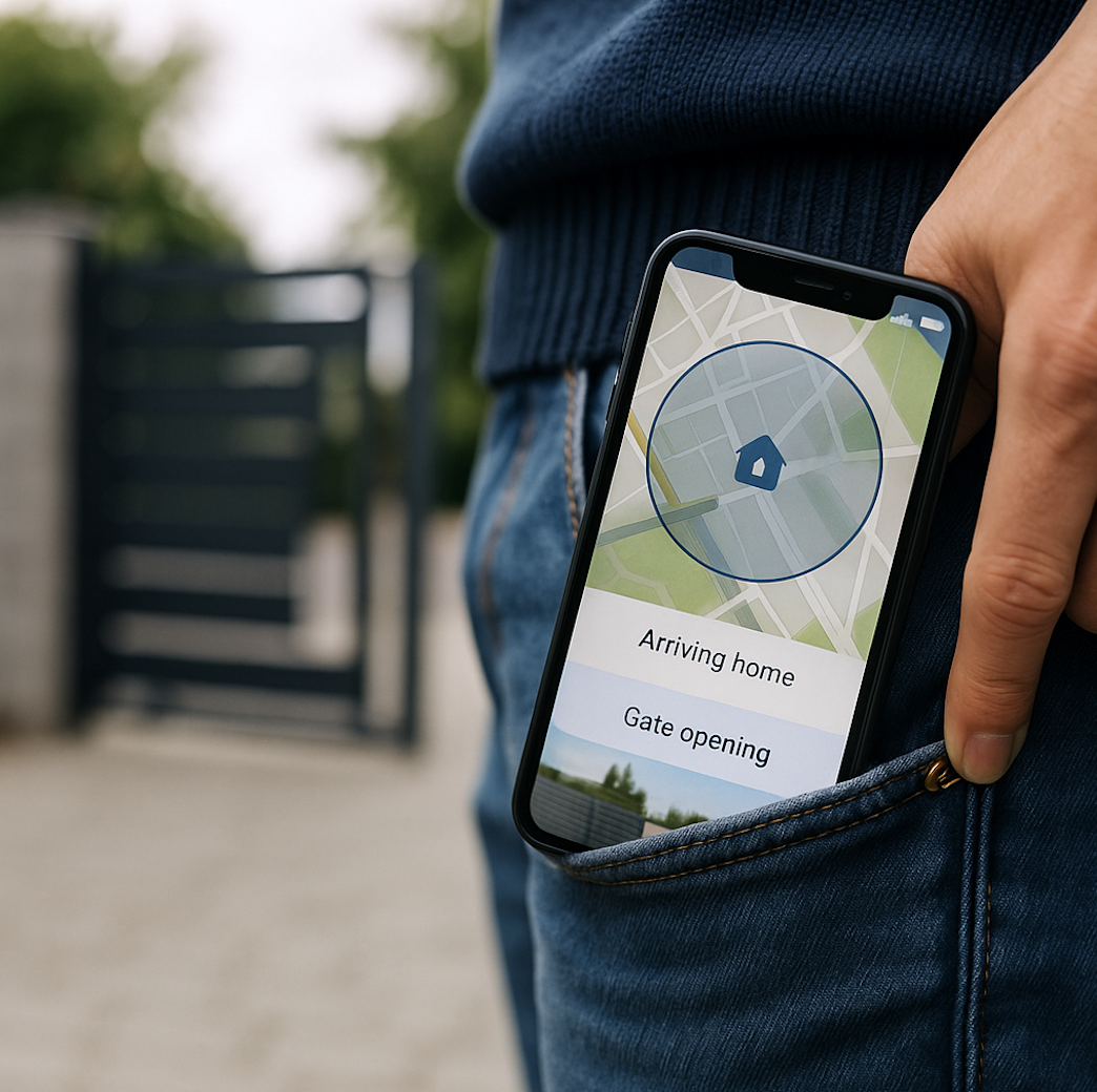 geo-location access for electric gate systems