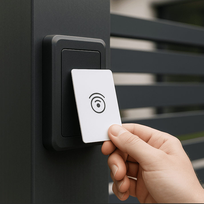 Proximity reader to access electric gates