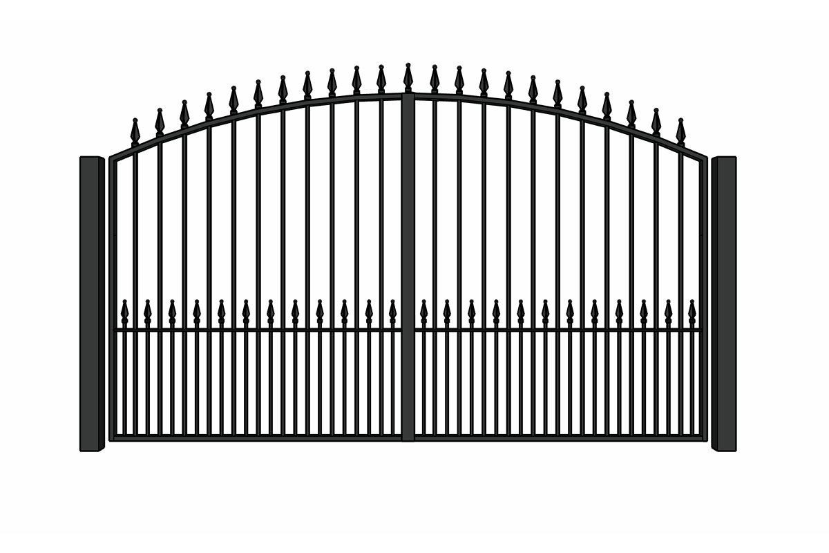 Cambridgeshire Iron Driveway Gates design2c Cambridgeshire Iron Driveway Gate Arch Top